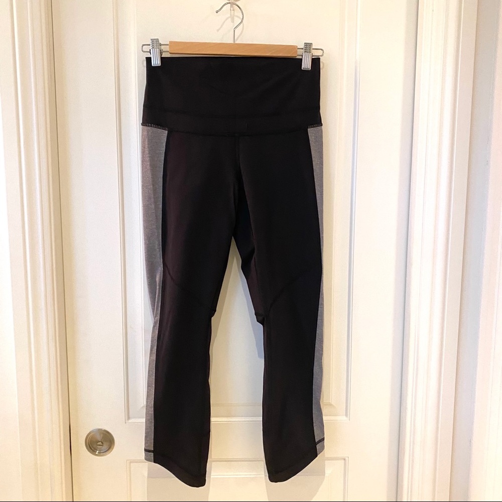 Lululemon High-Rise Crops Black and Grey